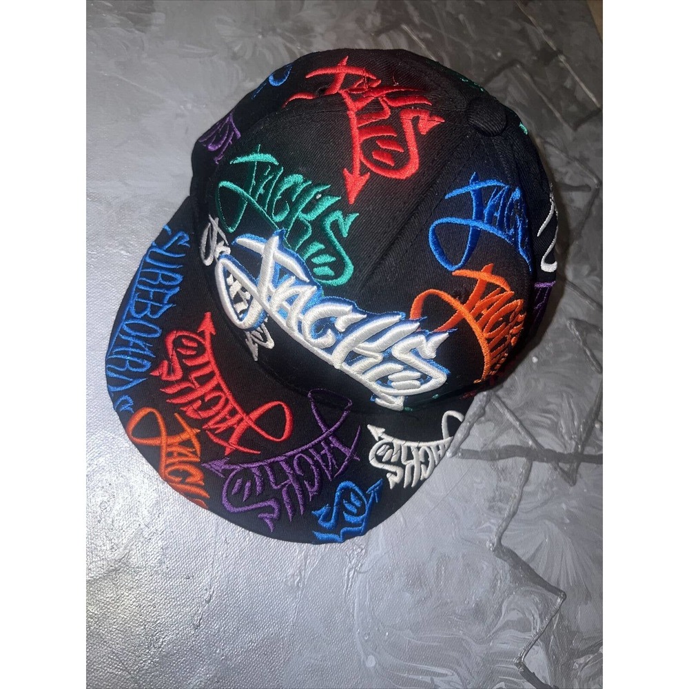 JACKS Surfboards Flexifit Cap Boys Panel Flat Peak Hat Embroidered Logos